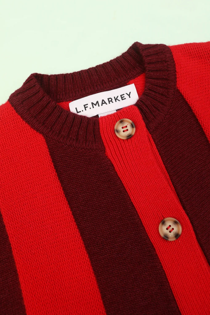 Ace Cardigan (Burgundy Stripe) by L.F. Markey