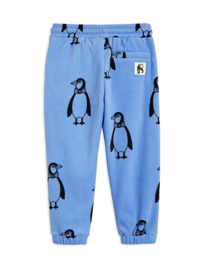 Penguin Fleece Joggers (Blue) by Mini Rodini