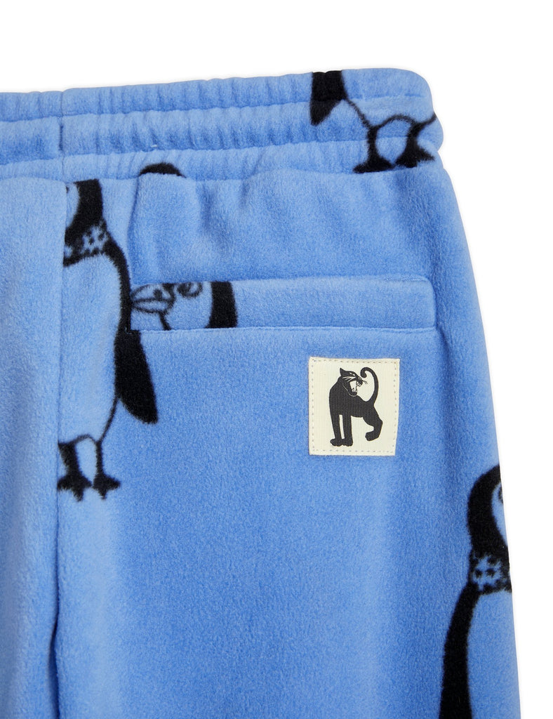 Penguin Fleece Joggers (Blue) by Mini Rodini