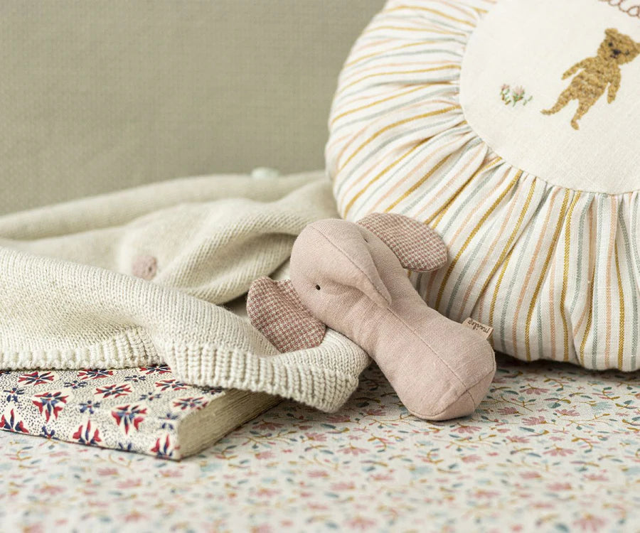 Lullaby Friends Rattle (Rose Elephant) by Maileg