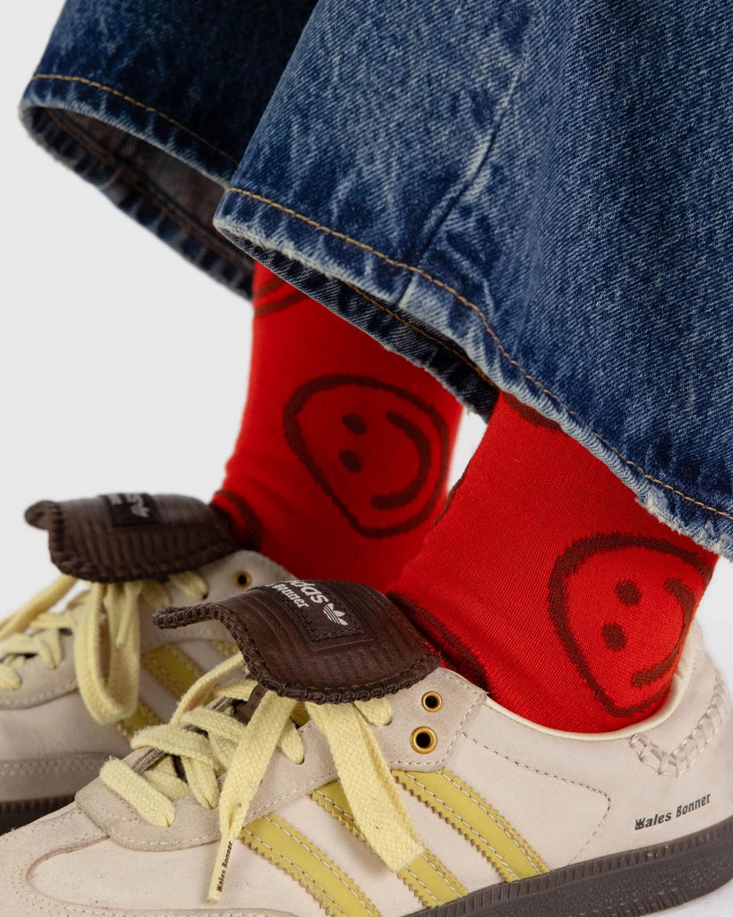 Crew Socks (Red Happy) by Baggu