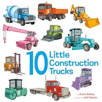 10 Little Construction Trucks Board Book by Tinies Books