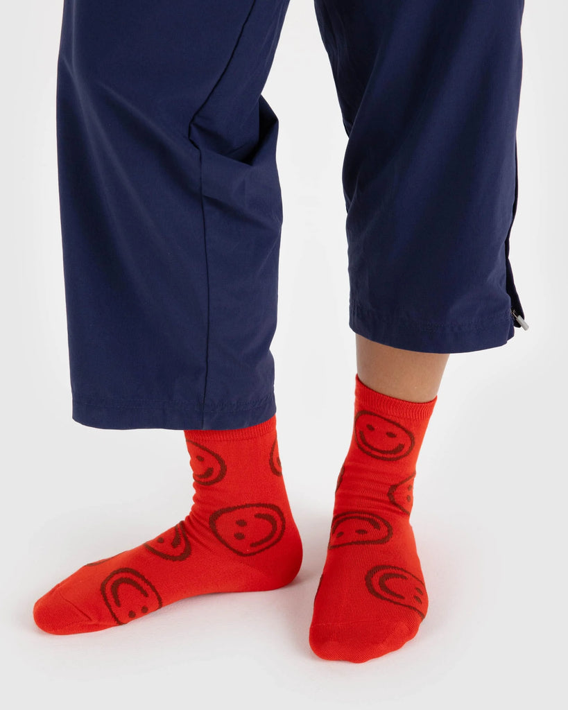 Crew Socks (Red Happy) by Baggu