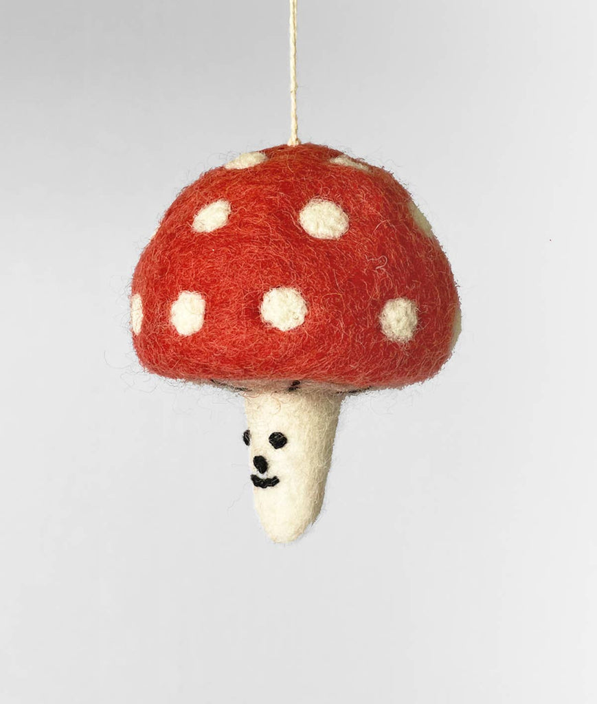 Hanging Felt Ornament (Mushroom) by Wrap