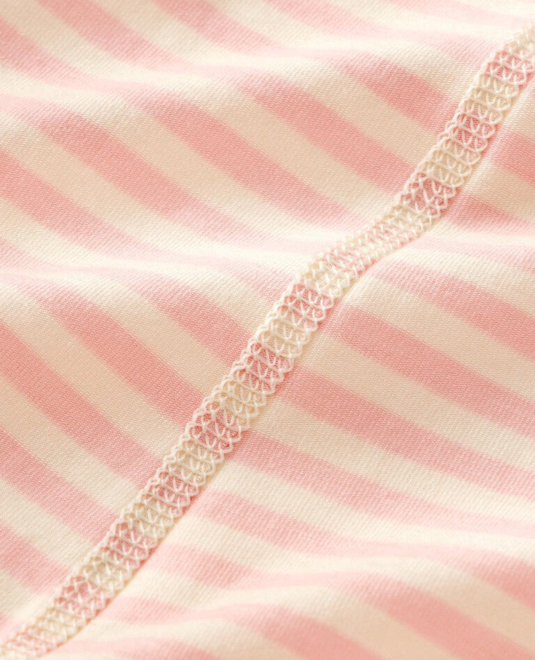 Baby Striped Zip Sleeper (Blush) by Hanna Andersson