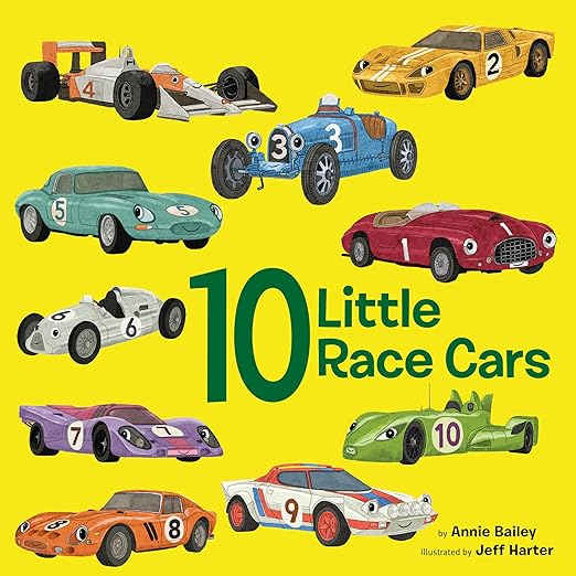 10 Little Race Cars Board Book by Tinies Books