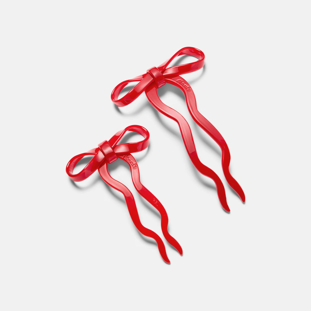 Large Bow Hairpin (Cherry) by The Yo Store