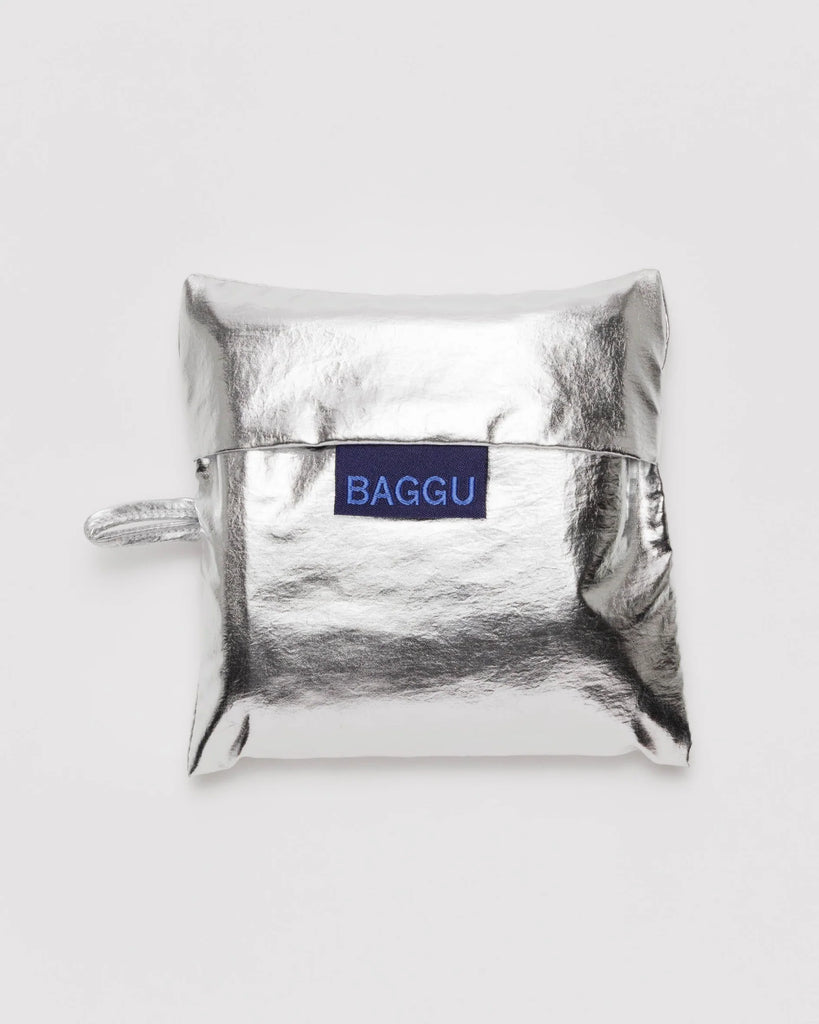 Standard Reusable Tote (Metallic Silver) by Baggu