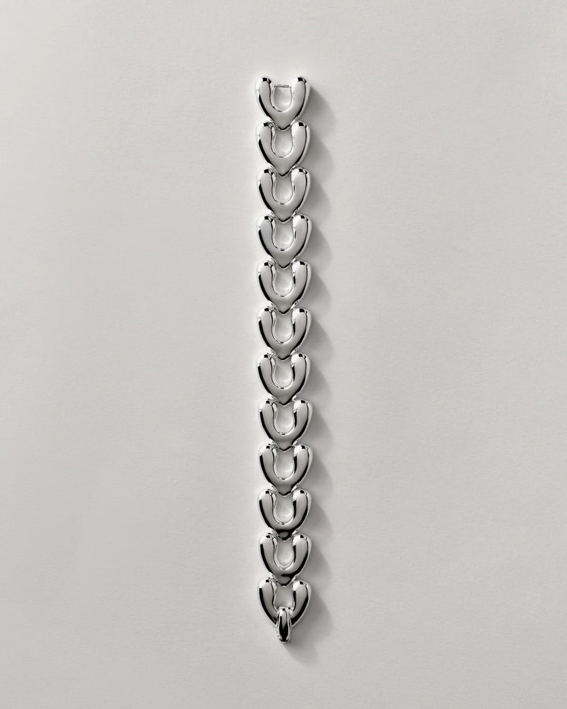 Large Heart Link Bracelet (Silver) by Annika Inez