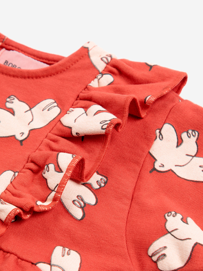 Freedom Bird Ruffle Dress (Baby) by Bobo Choses