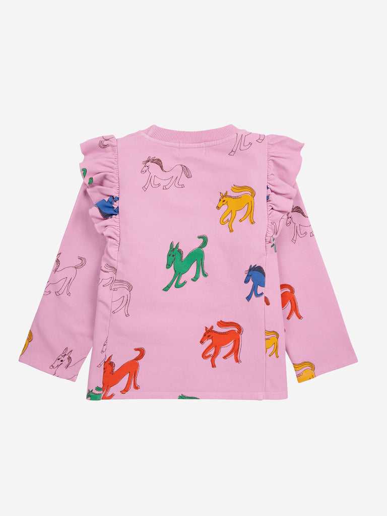 Wonder Horse Ruffle Sweatshirt (Kids) by Bobo Choses