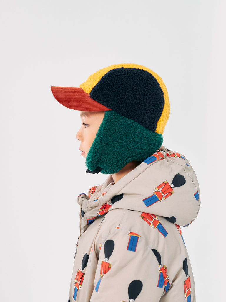 Color Block Sheepskin Chapka (Kids) by Bobo Choses