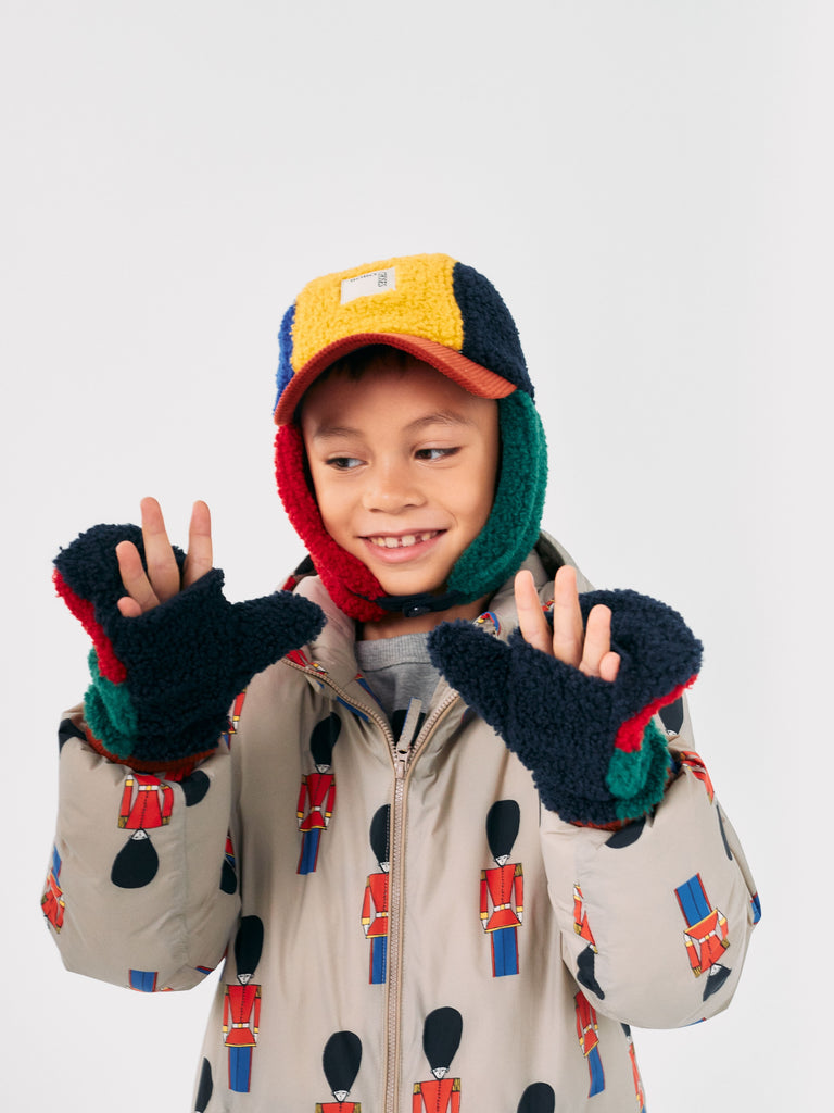 Color Block Sheepskin Mittens (Kids) by Bobo Choses