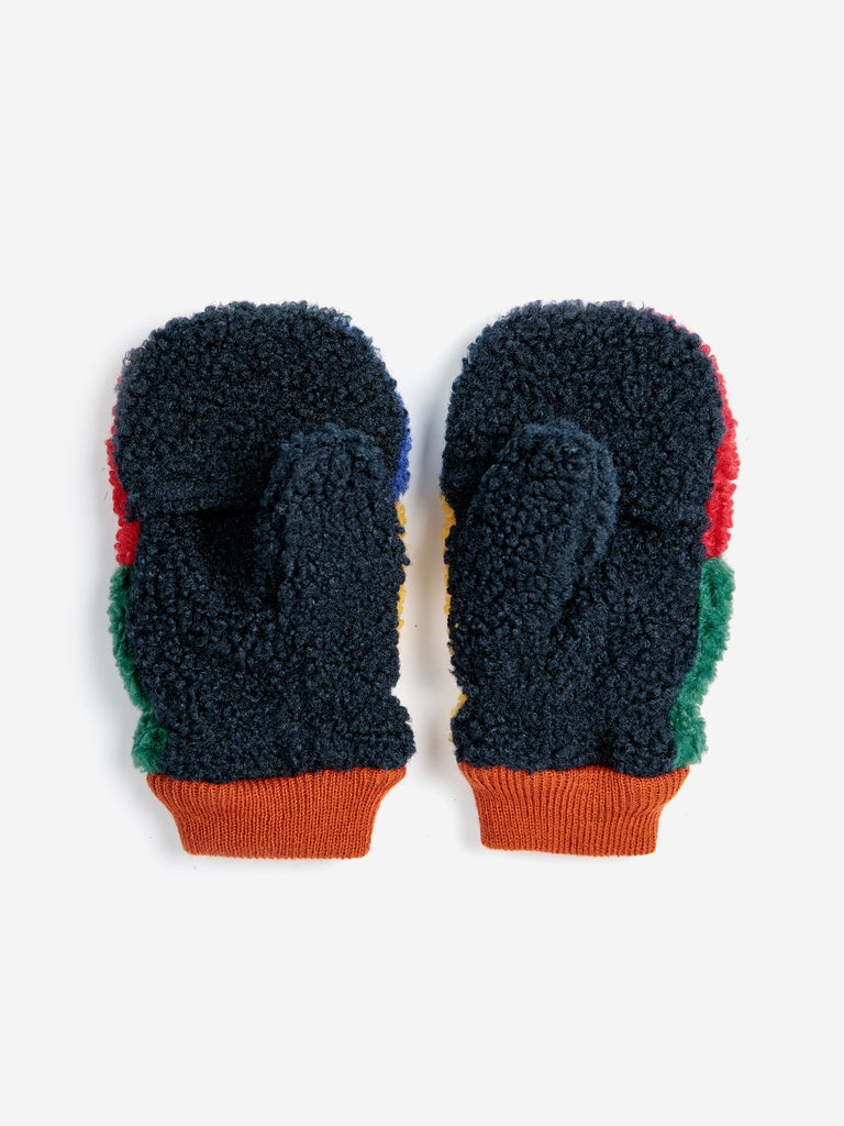 Color Block Sheepskin Mittens (Kids) by Bobo Choses