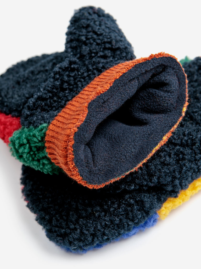 Color Block Sheepskin Mittens (Kids) by Bobo Choses