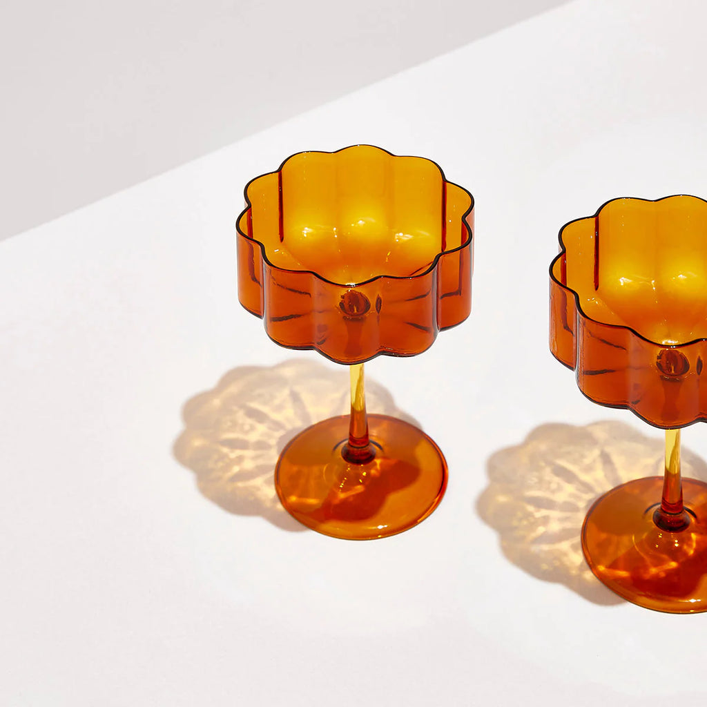 Coupe Glass Set (Amber) by Yo Home