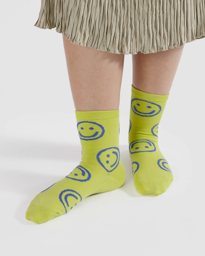 Crew Socks (Citron Happy) by Baggu