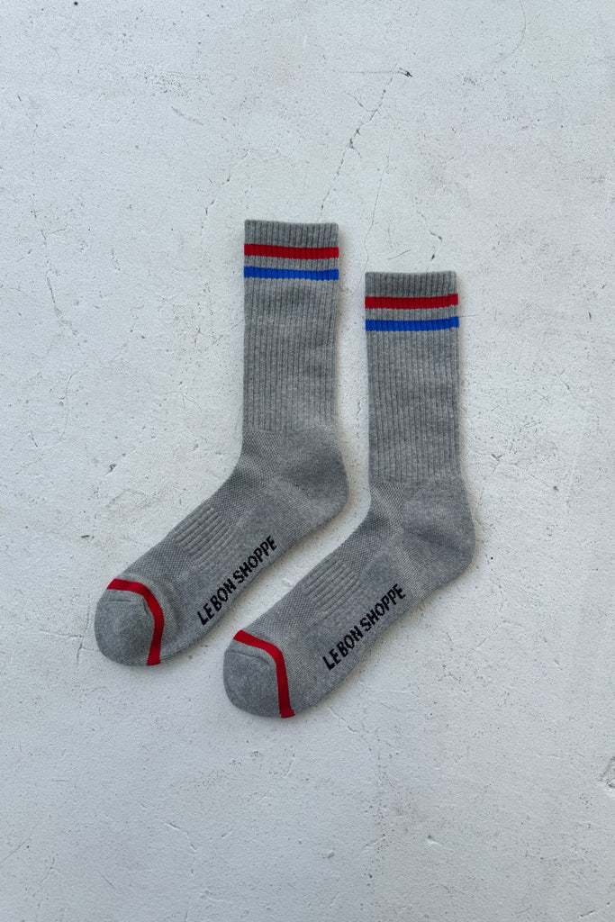 Extended Boyfriend Socks (True Grey) by Le Bon Shoppe