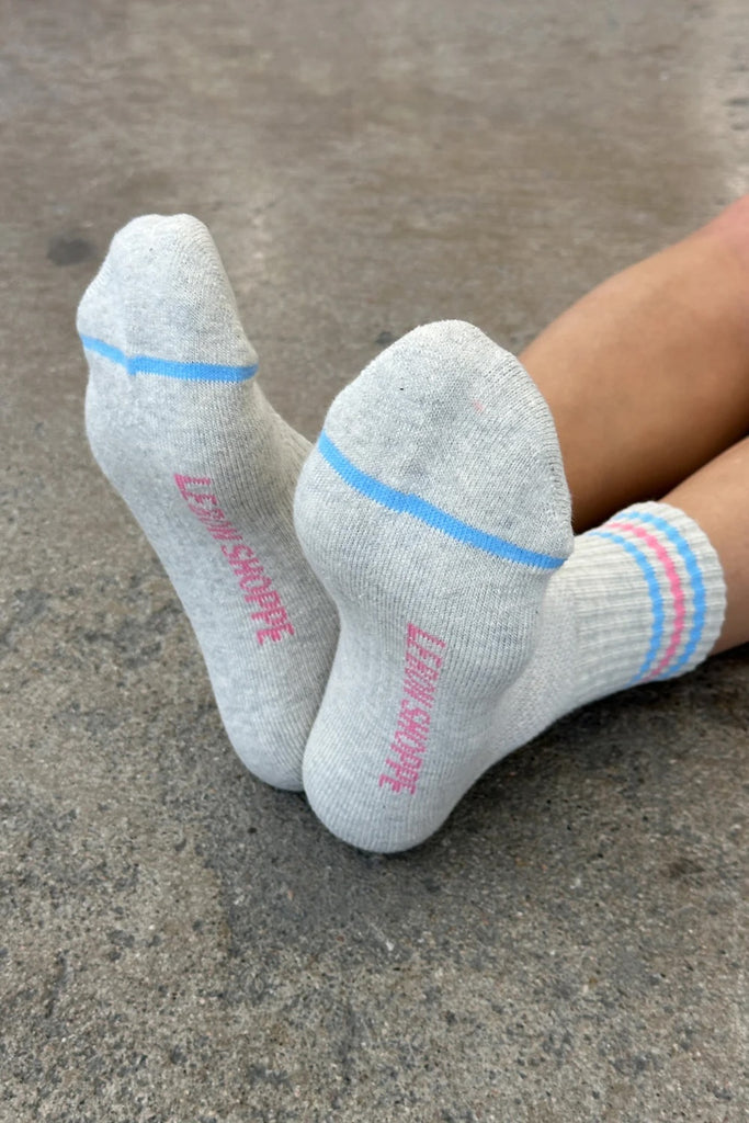 Girlfriend Socks (Bright Grey) by Le Bon Shoppe