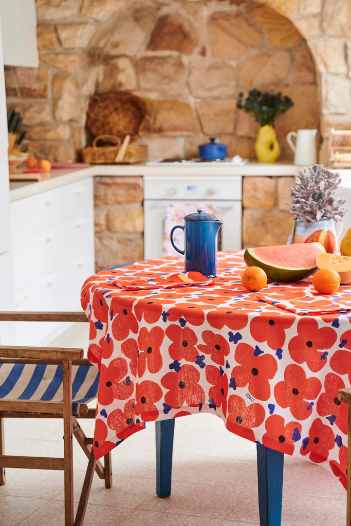 Ken Done Linen Tablecloth (Pop Floral) by Kip & Co