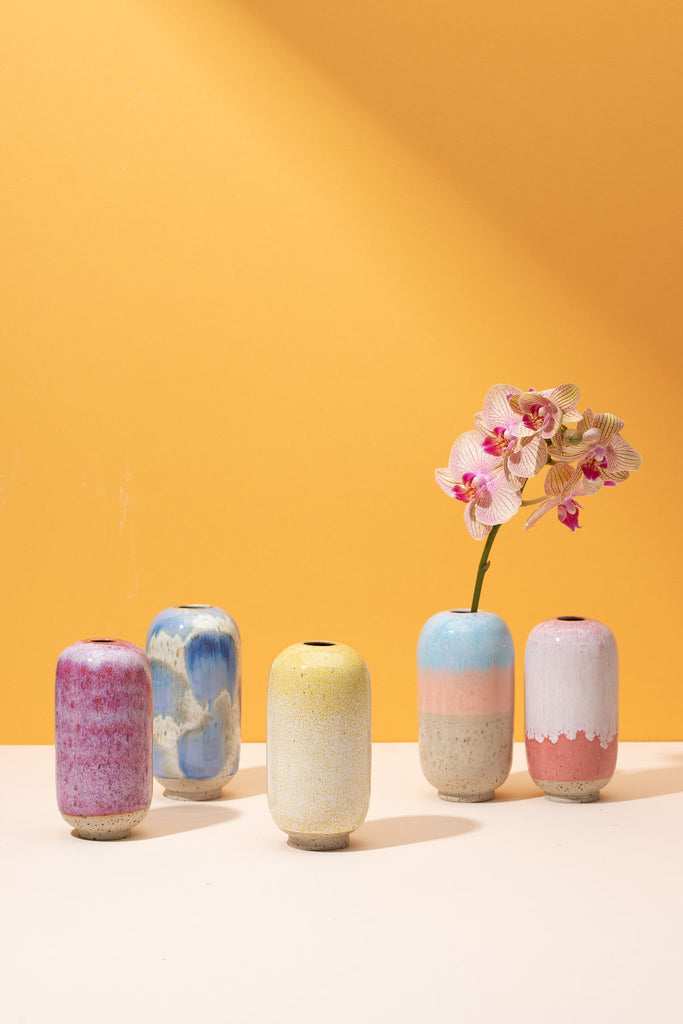 Mini Yuki Vase (Cream Cerise) by Studio Arhoj