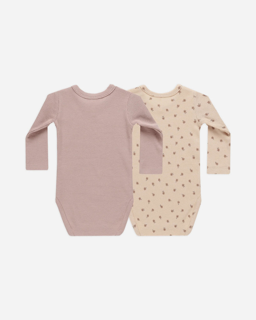 Waffle Bodysuit Set (Mauve/Blossom) by Quincy Mae