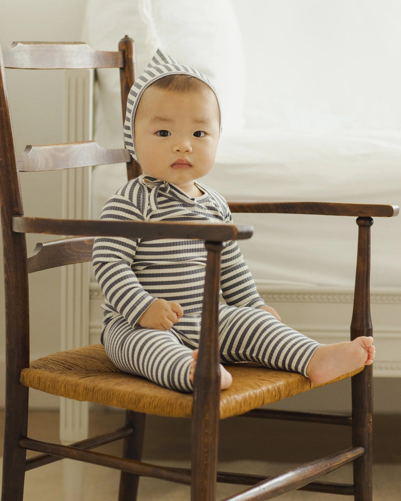 Ribbed Indigo Stripe Set by Quincy Mae