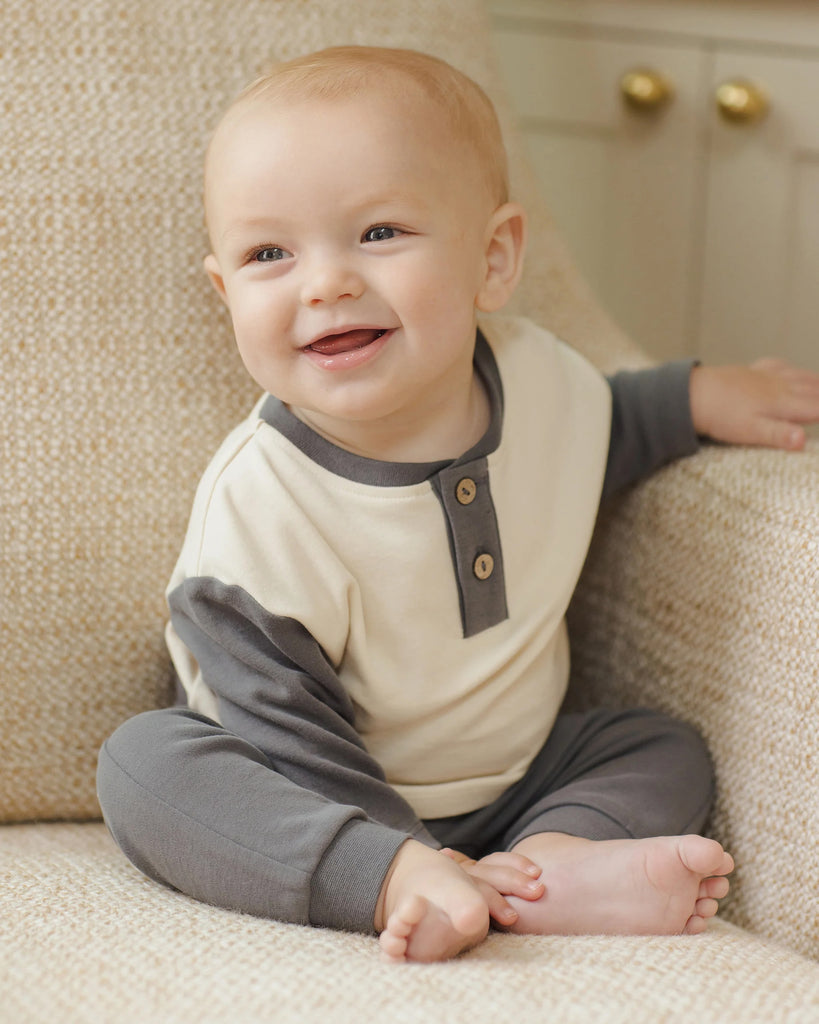 Baby Pant Set (Indigo/Ivory) by Quincy Mae