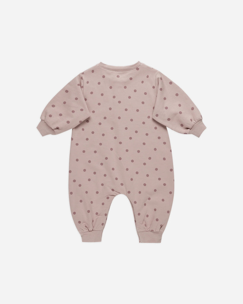 Relaxed Fleece Jumpsuit (Polka Dots) by Quincy Mae