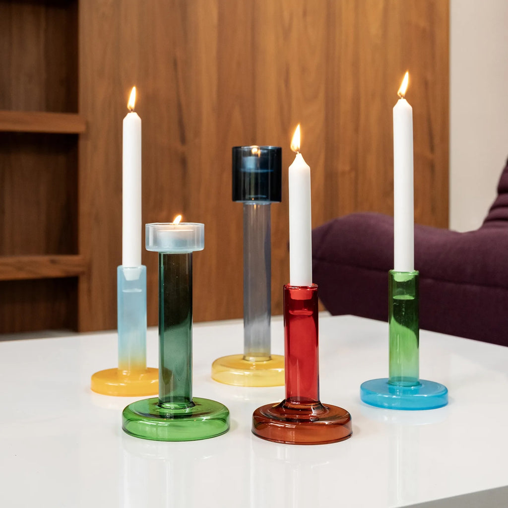 Bole Candle Holder Medium (Blue/Green) by Yo Home