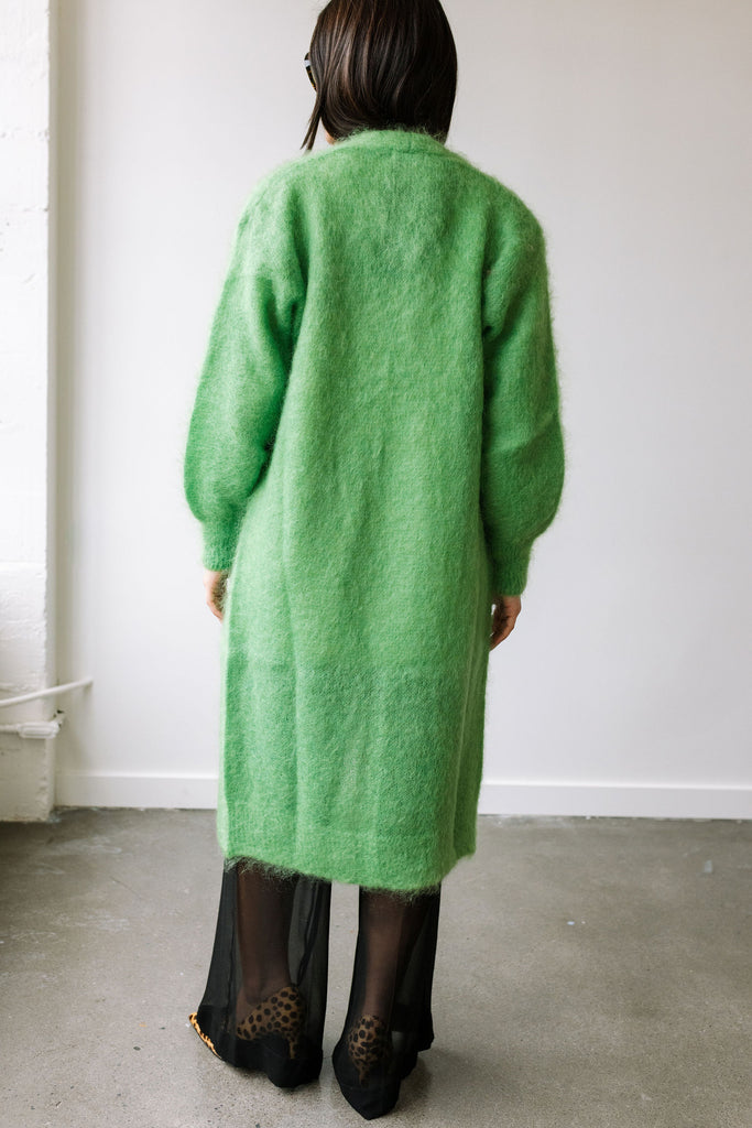 Mohair Blend Fluffy Cardigan (Aloe) by ottod'Ame