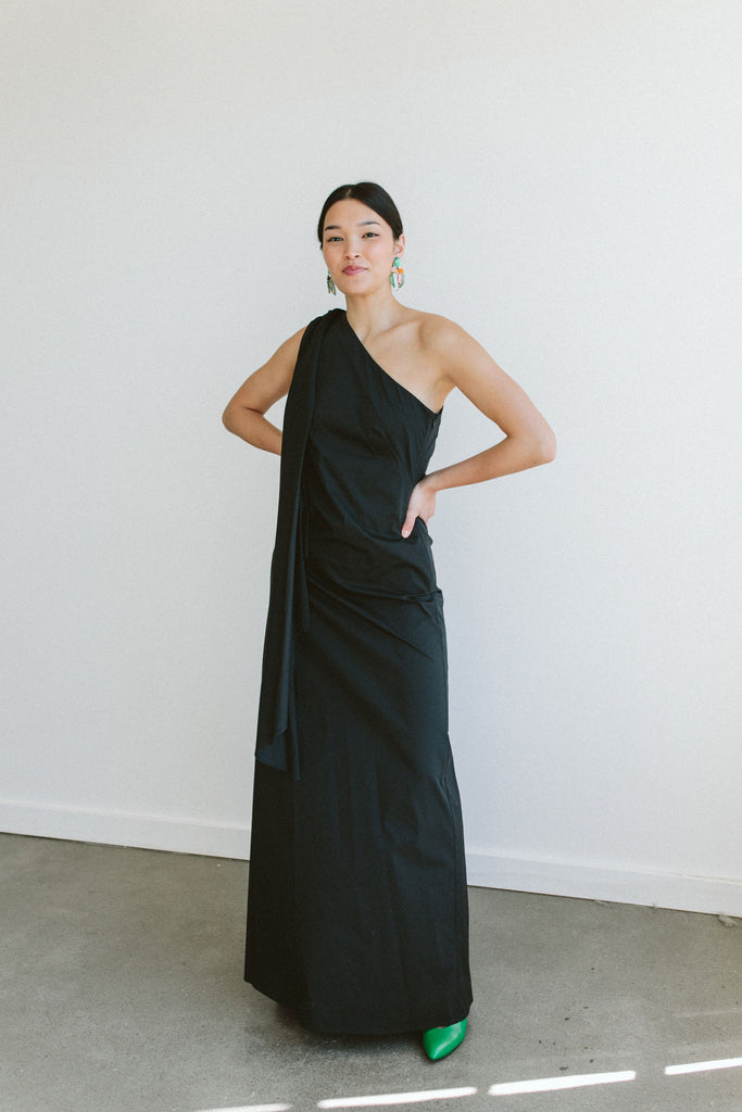 Dune Poplin Gown (Black) by Simon Miller