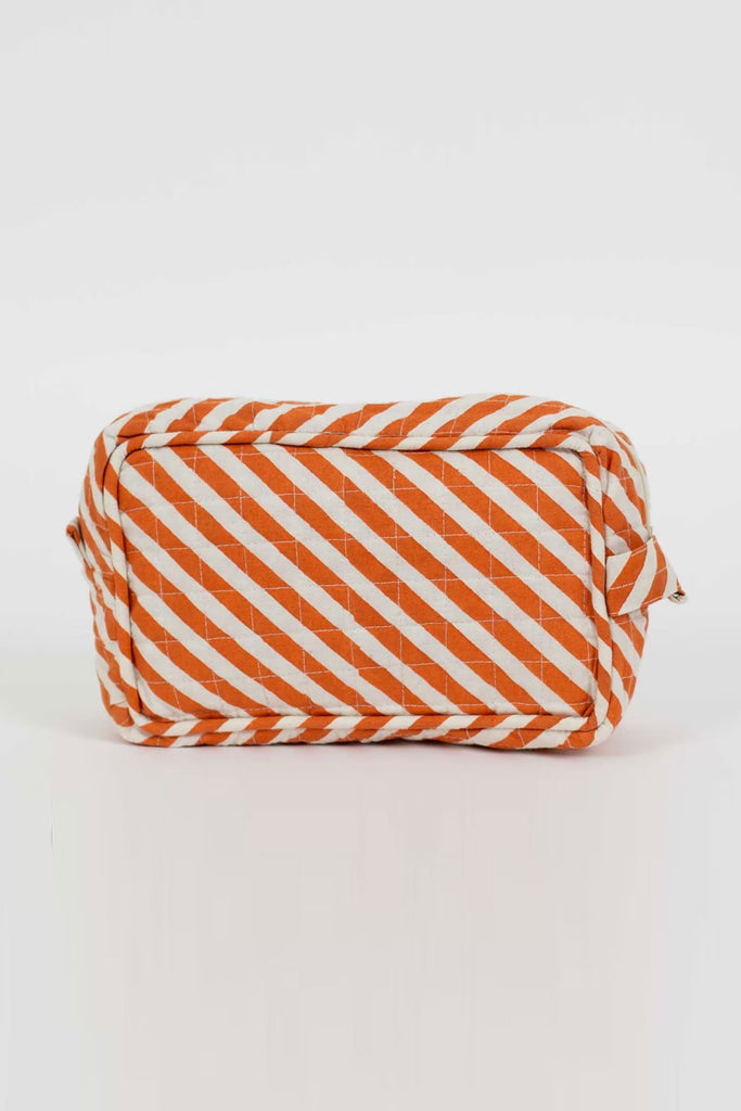 Medium Diagonal Toiletry Bag (Orange/White) by A World Of Craft