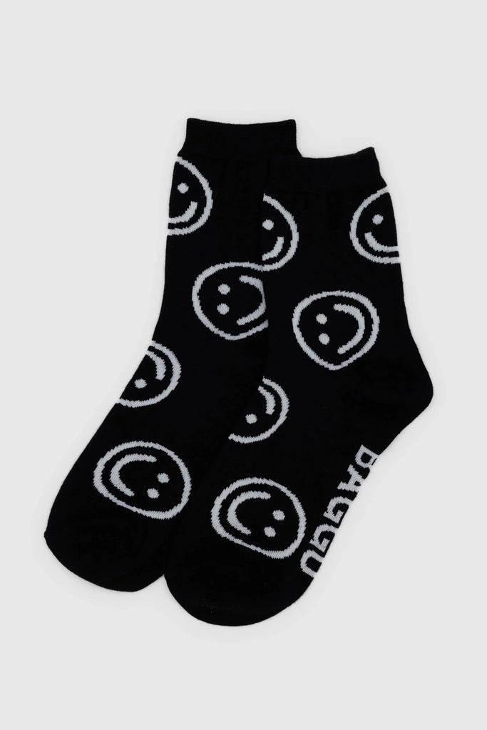 Crew Socks (Black Happy) by Baggu