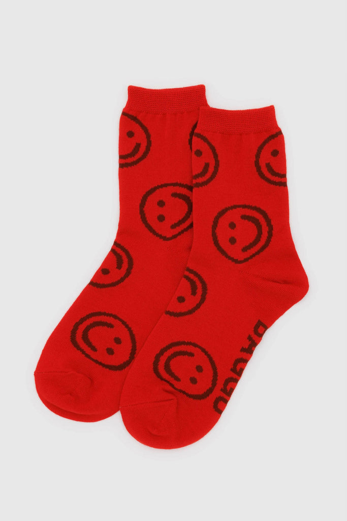 Crew Socks (Red Happy) by Baggu