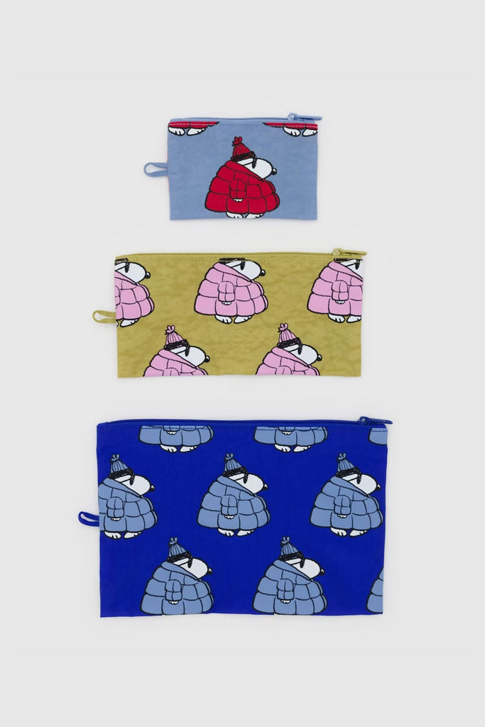 Flat Pouch Set (Puffer Snoopy) by Baggu