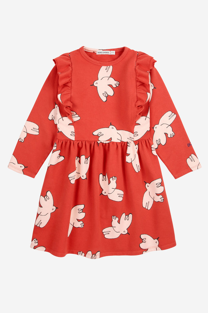 Freedom Bird Ruffle Dress (Kids) by Bobo Choses