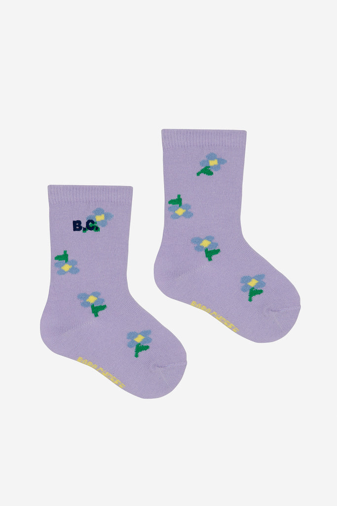 Pansy Flower Long Socks (Baby) by Bobo Choses