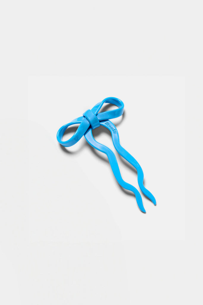 Small Bow Hairpin (Blue) by The Yo Store