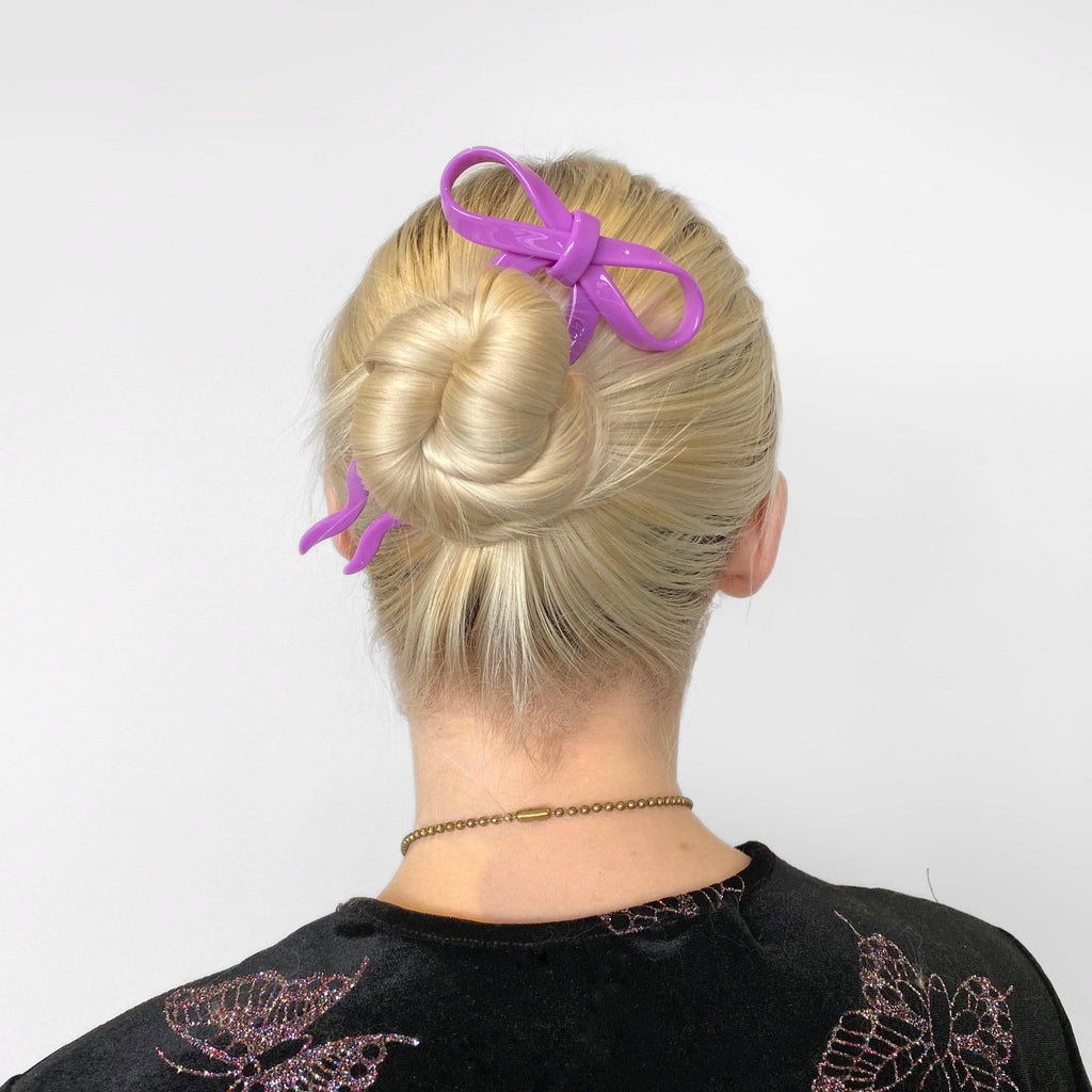 Large Bow Hairpin (Orchid) by The Yo Store