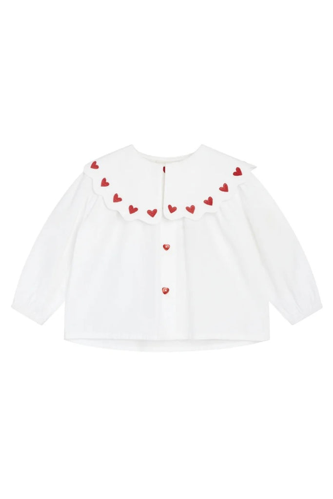 Ever Blouse (White/Ruby Red) by Flöss