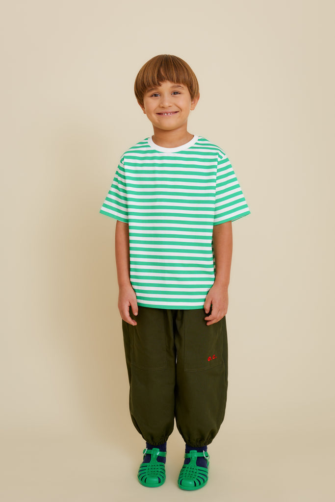 Striped Tee (Green) by OXOX CLUB