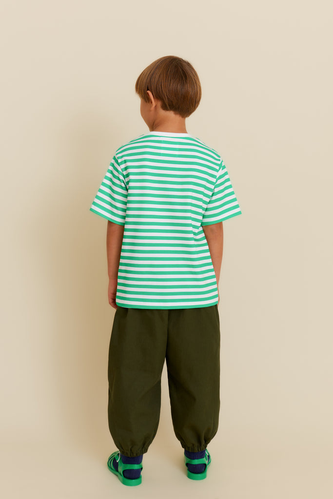 Striped Tee (Green) by OXOX CLUB