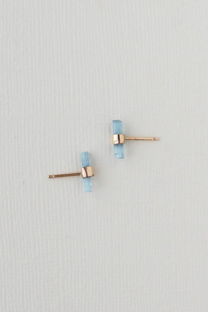 Aquamarine Studs (Gold-Filled) by The Yo Store