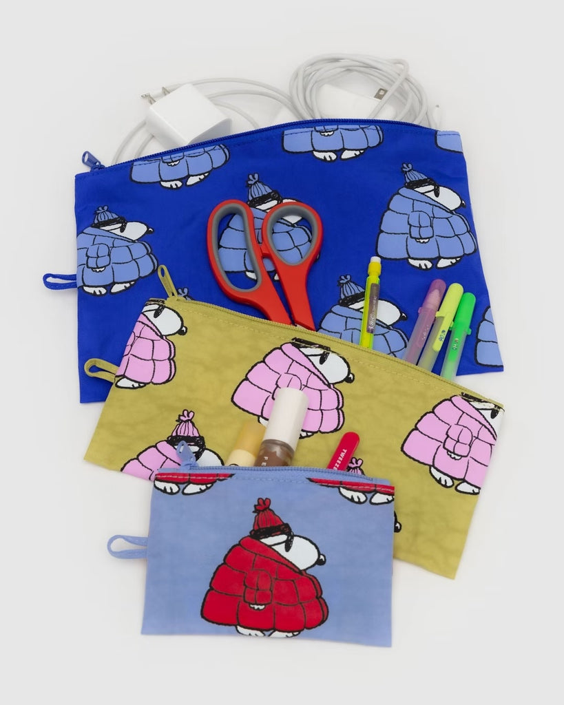 Flat Pouch Set (Puffer Snoopy) by Baggu