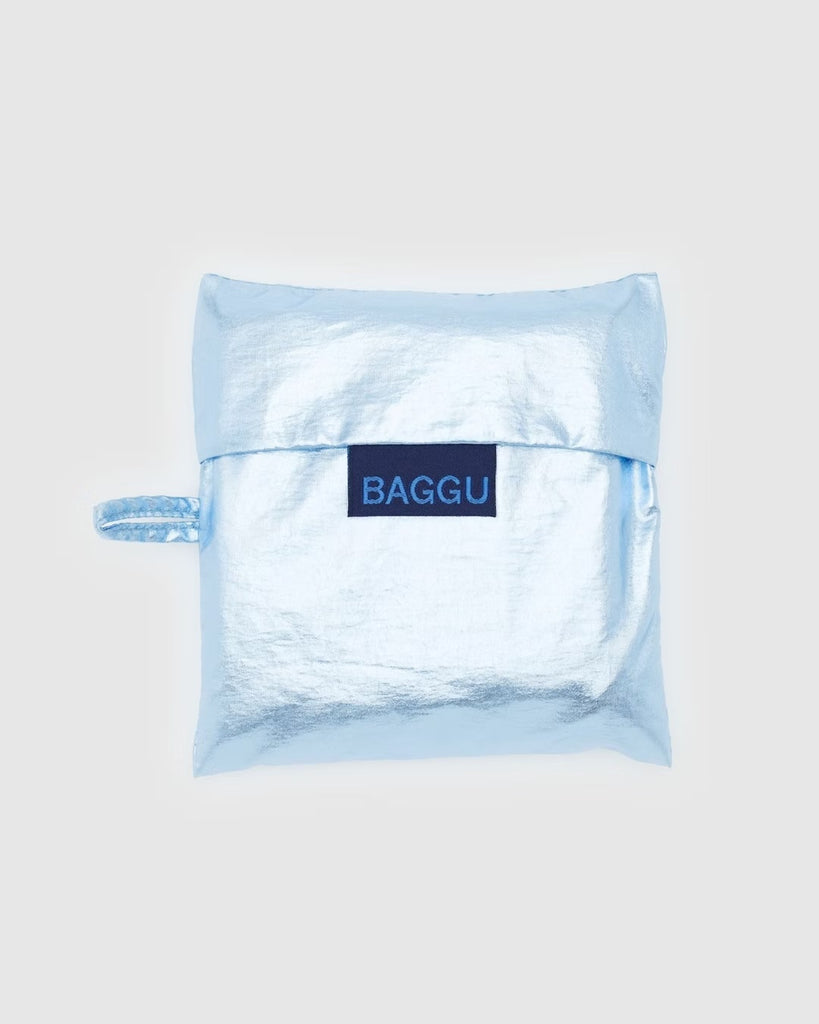 Standard Reusable Tote (Metallic Light Blue) by Baggu