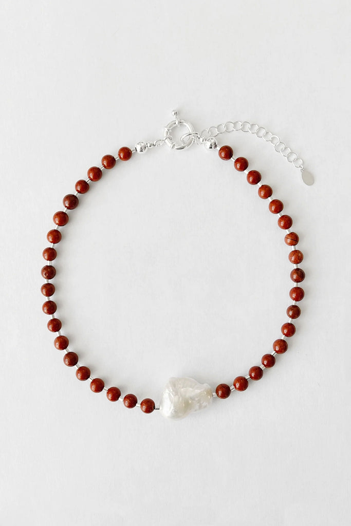 Mila Necklace (Red Jasper) by Kara Yoo