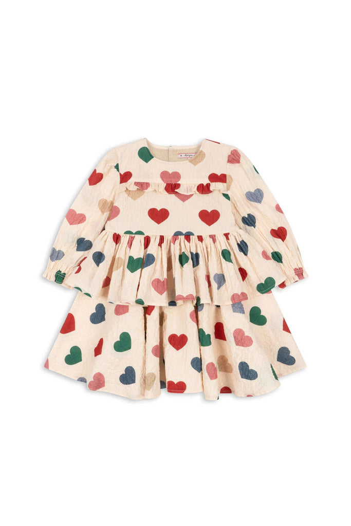 Elin Frill Dress (Colored Hearts) by Konges Slojd