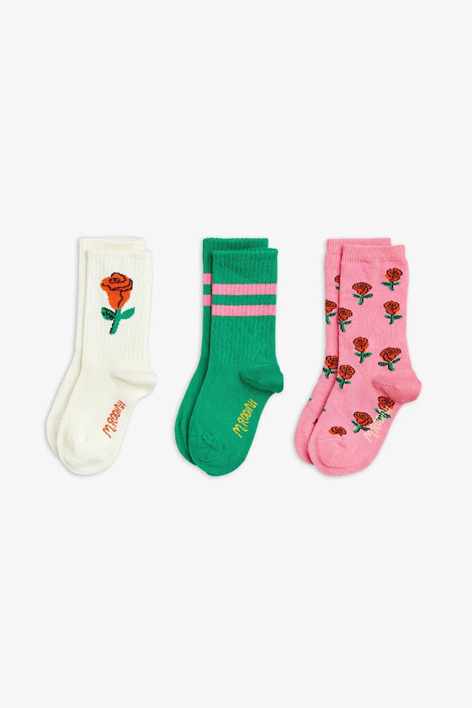 Roses Socks (3-Pack) by Mini Rodini