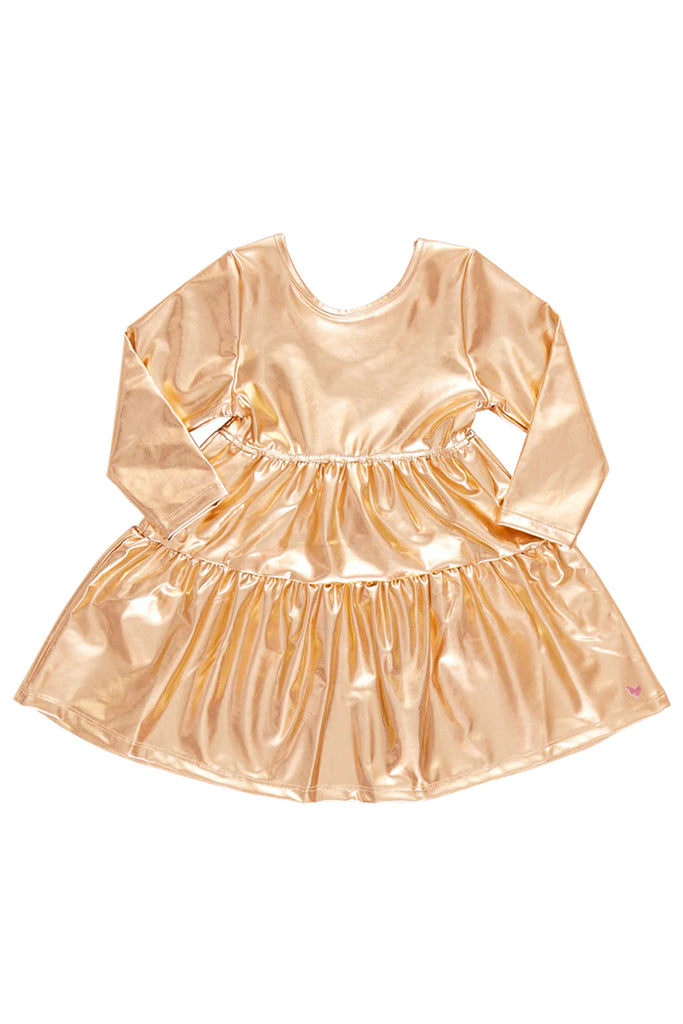 Lame Polly Dress (Gold) by Pink Chicken